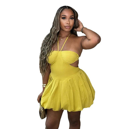 Women's Sweet Fresh Halter Tube Backless High Skirts
