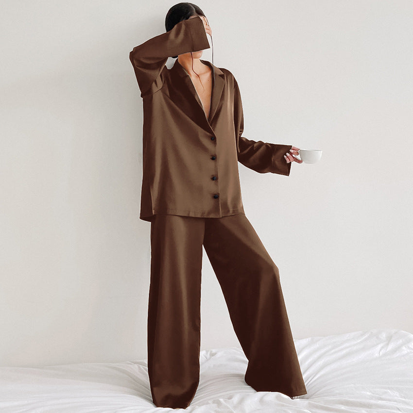 Women's Silk Comfort Breathable Two-piece Set French Suits