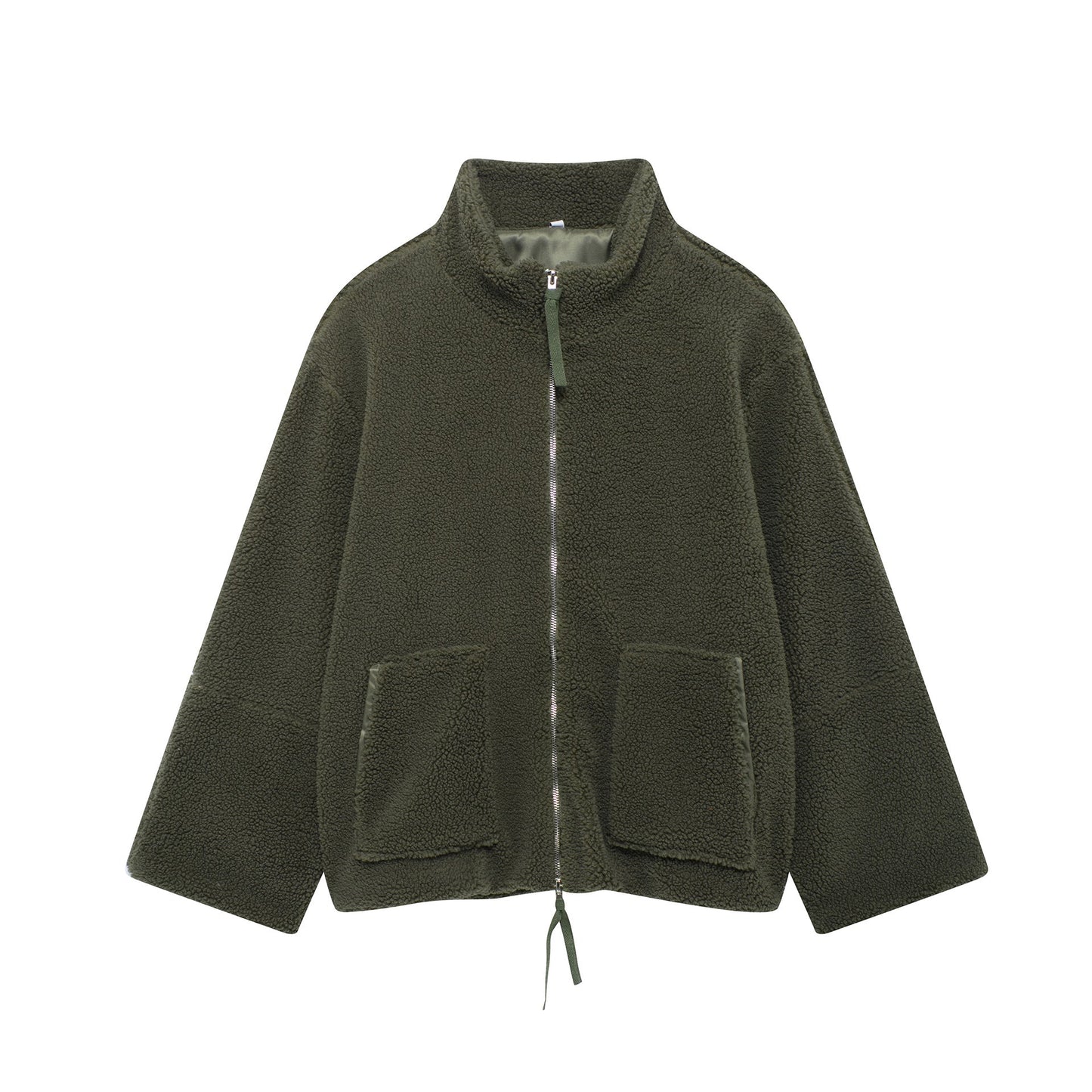 Women's Color Idle Style Lamb Wool Turtleneck Coats