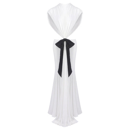 Dress Deep V Black Diamond Waist Dresses