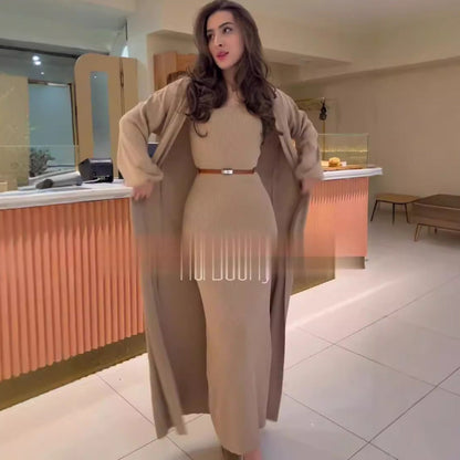 Women's Autumn Fashion Solid Color Long Dress Suits
