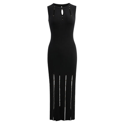 Women's Summer Sleeveless Slimming Long Knitted Dress Dresses