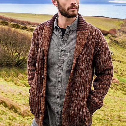 Men's Solid Color Long Sleeve Slim Knit Sweaters