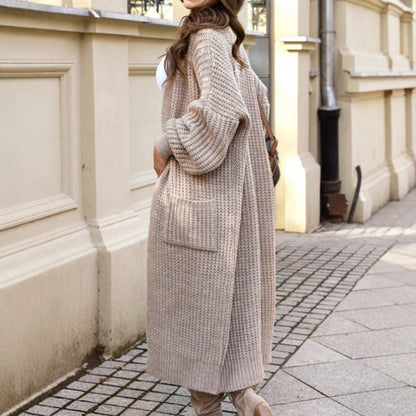 Women's Extended Casual Loose Pockets Long Sleeve Sweaters