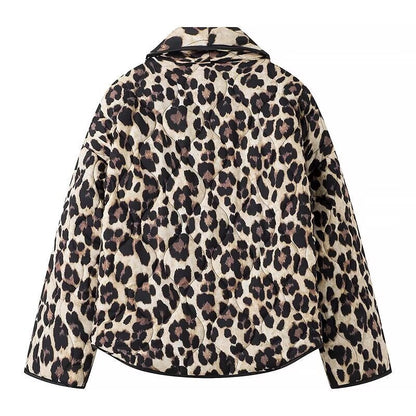 Women's Winter Vintage Leopard Print Printed Flower Coats