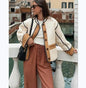 Women's Fashion Color Contrast Cotton Padded Coats