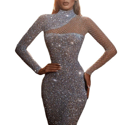 Hollow Out Dress Round Neck Slim Temperament Dresses