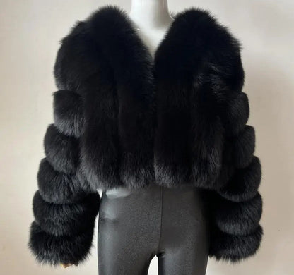 Women's Fox Fur Thickened Long Sleeve Imitation Coats