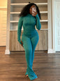 Women's Sports Leisure Sexy Tight Long-sleeved Horn Suits