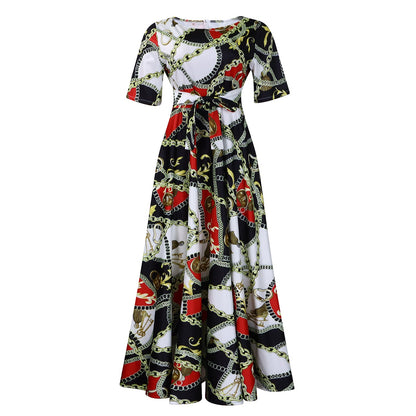 Women's Fashion Elegant Tied African Sleeve Large Dresses