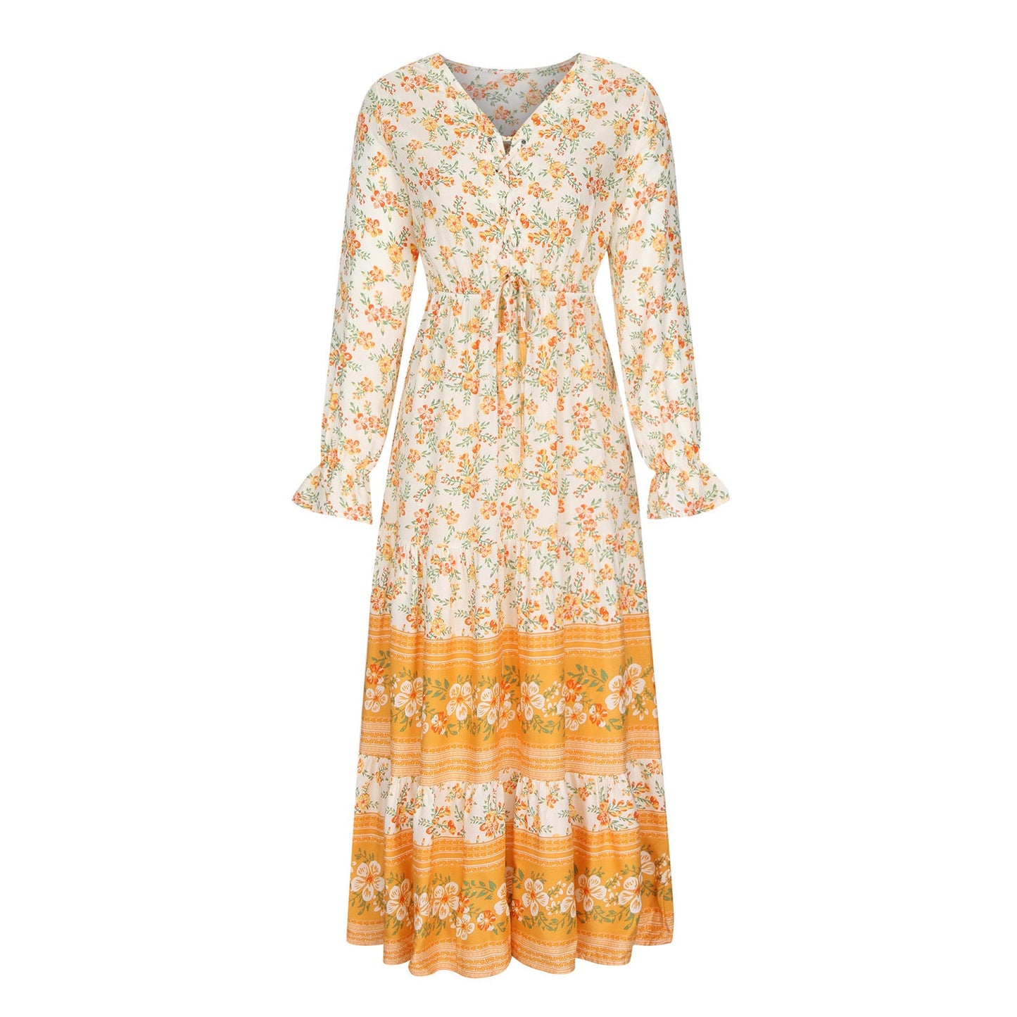 Women's Holiday Beach Dress Bohemian Printed Swing Dresses