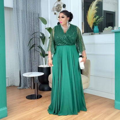 Women's Muslim Wear African Large Sleeves Loose Dresses