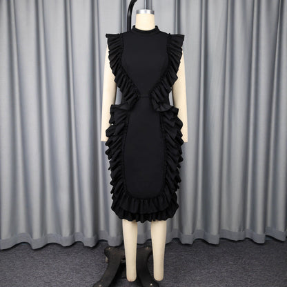 Women's Collar Fungus Small Gathers Party Dress Fashion Wear Dresses