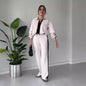 Women's Autumn Fashion Color Contrast Idle Style Casual Suits
