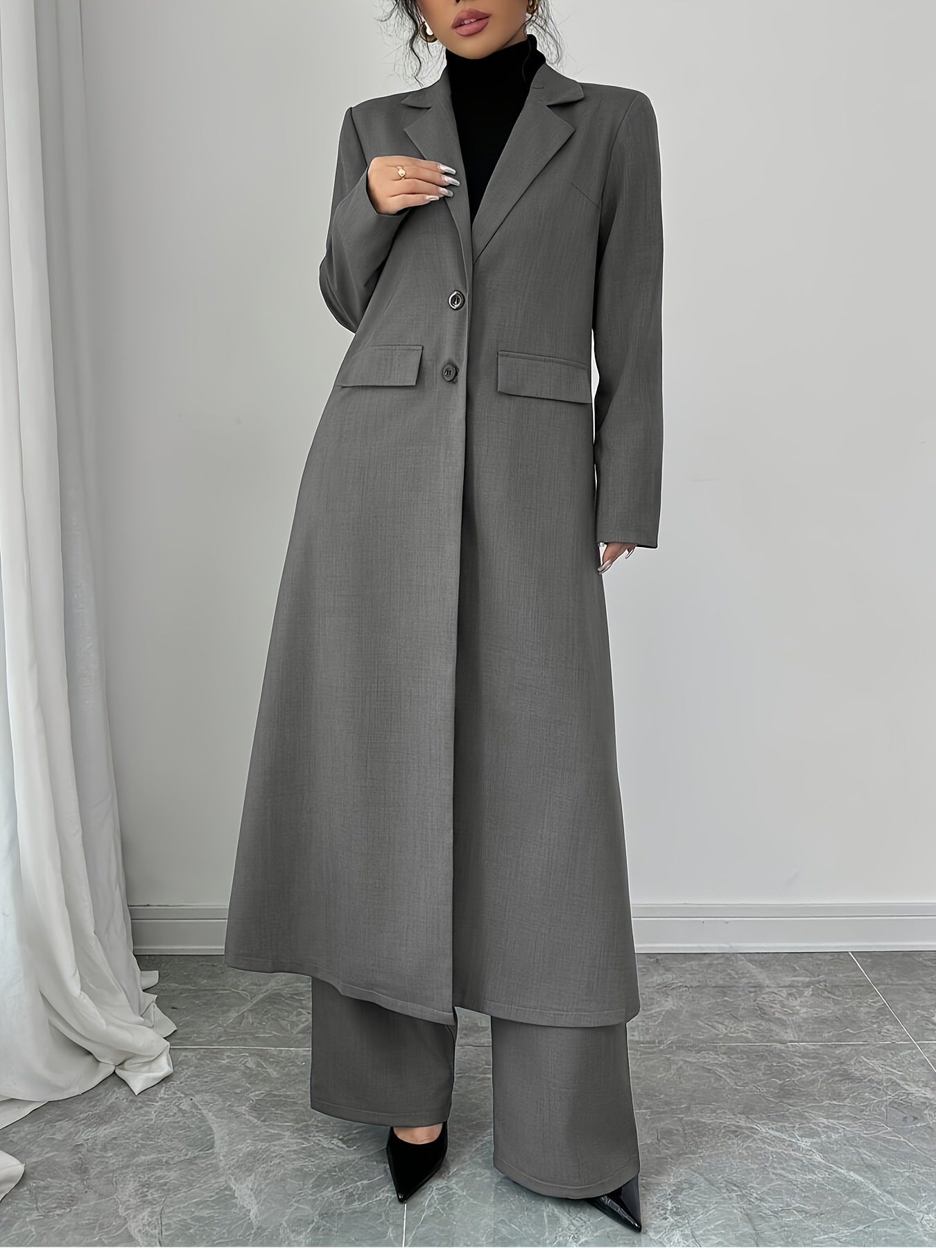 Women's Solid Color Long Without Lining Elegant Plus Size