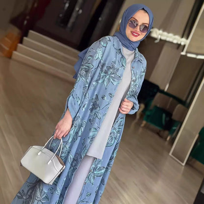 Women's Summer Fashion Printed Long Sleeve Loose Dresses