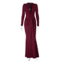 Women's Deep Dress Sexy Collar Long-sleeved For Dresses