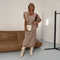 Dress Turtleneck Long Two-piece Solid Color Dresses