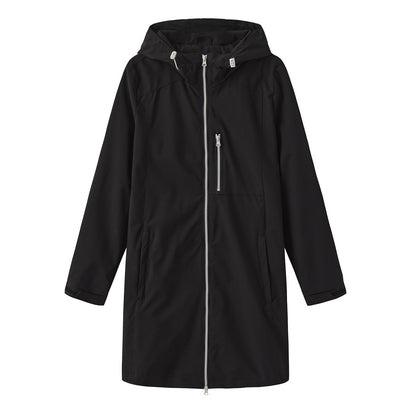 Women's Waterproof Windbreaker Hooded Long Sleeve Loose Coats