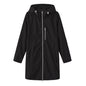 Women's Waterproof Windbreaker Hooded Long Sleeve Loose Coats