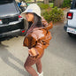 Women's Long Sleeve Zipper Stand-up Collar Thermal Coats