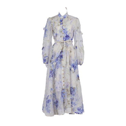 Catwalk Design Sense Hanging Flower Long Dresses