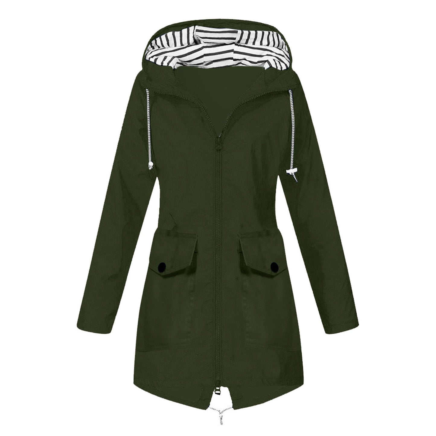 Women's Shell Windproof Outdoor Striped Hooded Mountaineering Coats