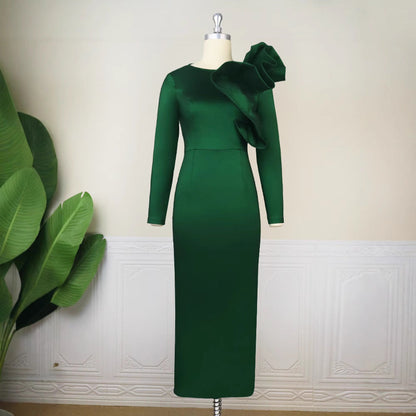 Women's Creative Design Three-dimensional Ruffled One-step Banquet Dresses