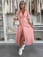 Women's Fashion Sexy Long Button Denim Dress Dresses