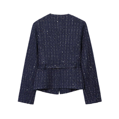 Women's Casual Round Neck Classic Style Woolen Coats