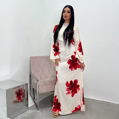 Pure Beautiful Printed Dress Waist Ankle Dresses