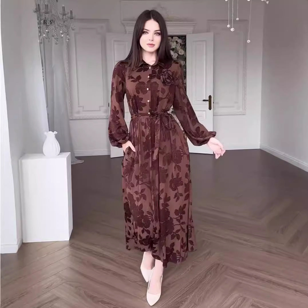 Women's Autumn French Hepburn Style Fashion Jacquard Clothing
