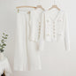 Women's Fashion Korean Long-sleeved Single Breasted Knitted Suits
