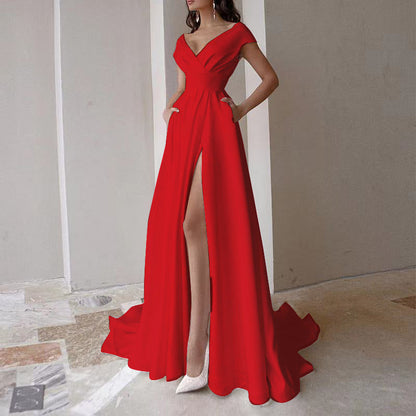 White Medium Waist Solid Color Temperament Dresses