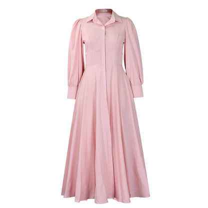 Women's Long Sleeve Big Hem Shirt Dress Fashionable Dresses