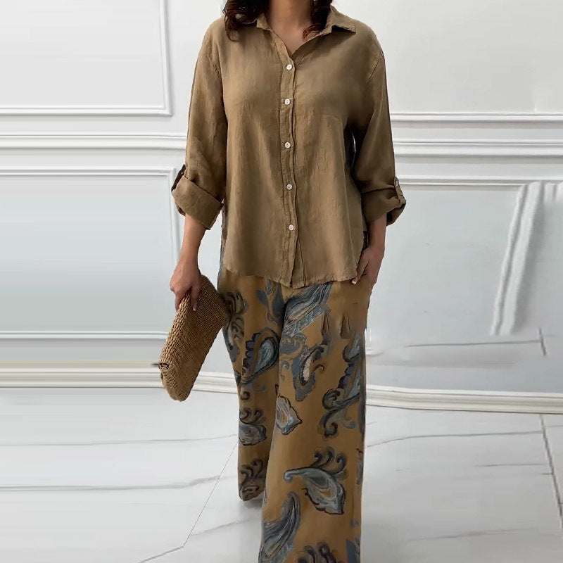 Summer Fashion Large Shirt High Waist Suits
