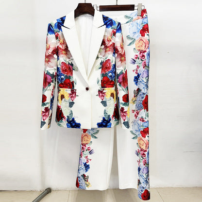 Beautiful Fashion Bright Digital Printing Two-piece Suits