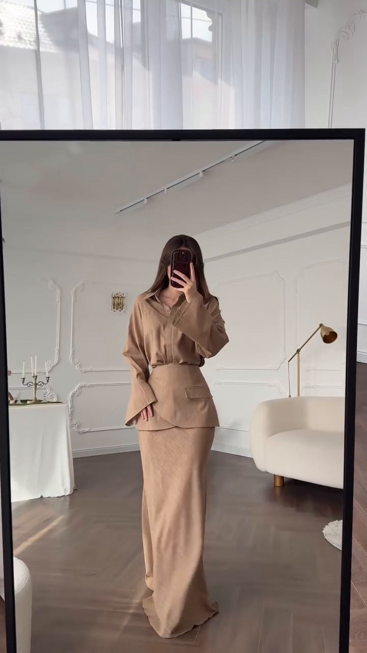 Women's Graceful Fashionable Lapel Long Sleeve Slim Suits