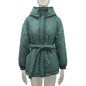 Hooded Cotton Mid-length Diamond Lattice Belt Plus Size