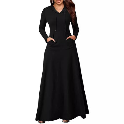 Women's Sexy Solid Color Long Hooded Dress Dresses