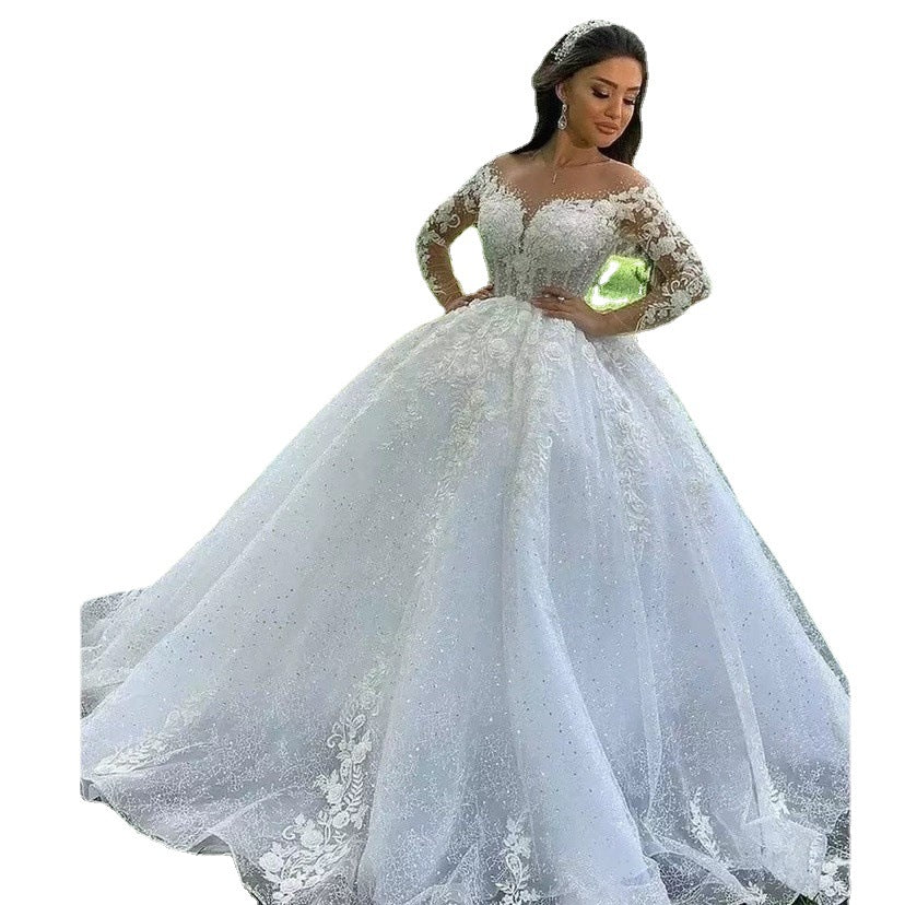 Dress Long Sleeve Lace French Trailing Wedding Dresses