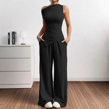 Women's Solid Color Sleeveless Lady Sexy Casual Suits