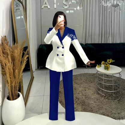 Commute Elegant Waist Slim Elastic Lace Suits
