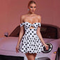 Women's Polka Dot Printed Sexy Dress Tube Backless Dresses