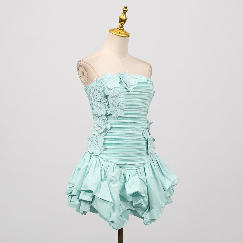 Left Floral Dress Female Summer Tube Dresses