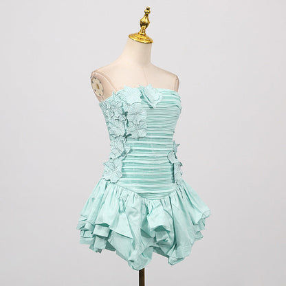 Left Floral Dress Female Summer Tube Dresses