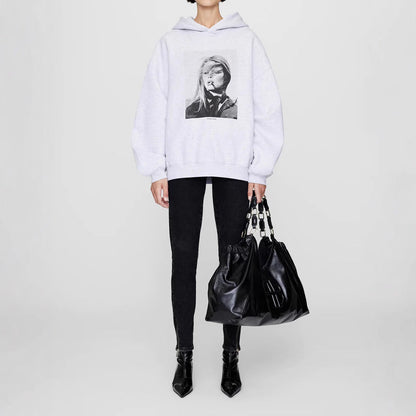 Women's Portrait Beauty Cigarette Digital Printed Fleece Sweaters