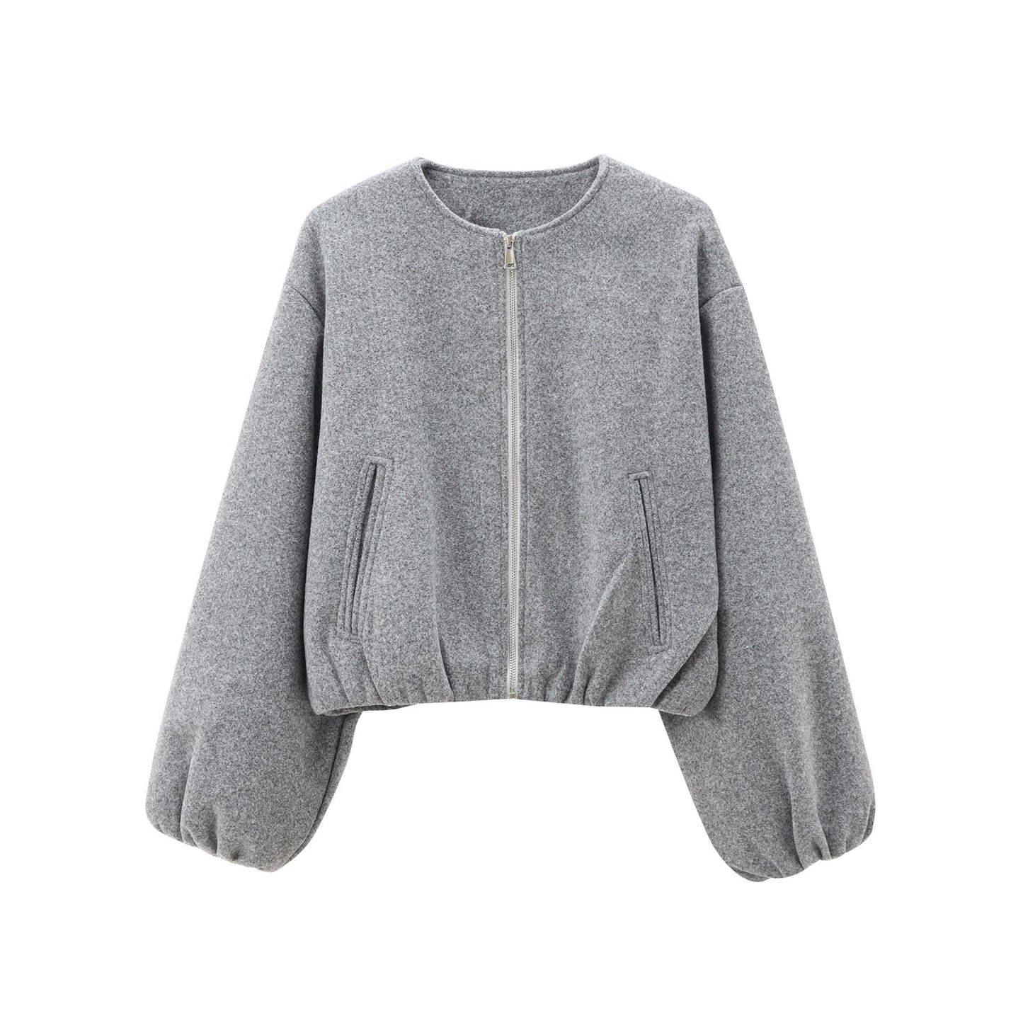 Women's Spring Soft Pilot Round Neck Zipper Jackets