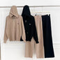 Style Fashionable Loose Leisure Long-sleeved Hooded Embroidered Knitted Pullover Suits