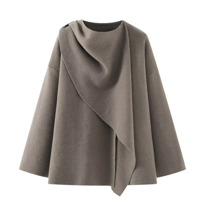 Autumn Scarf Decorations Knitted Chic Overcoat Coats